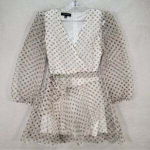 Parisian Organza Polka Dot Wrap Dress
